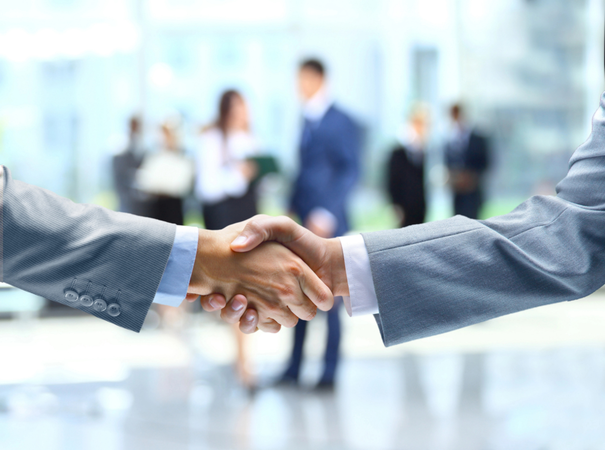 Business handshake and business